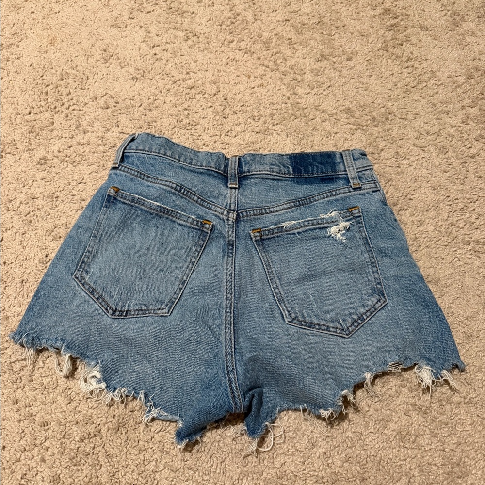 Abercrombie & Fitch Distressed Light Blue Denim Shorts - Picture 3 of 3